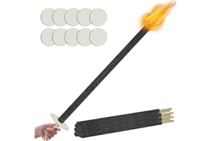 UISEBRT 50 Fiaccole di Cera Durata accensione 100 minuti, torce da esterno a cera naturale con protezione per le mani, manico extra lungo, per bambini, giardino, escursioni