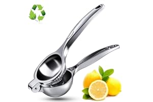 Afufu Wyciskacz do cytryny, ręczny wyciskacz do cytryny, wyciskarka do cytryn, pomarańczy, limonki, cytrusów, o wytrzymałej konstrukcji, antykorozyjna, nadaje się do mycia w zmywarce (srebrna)