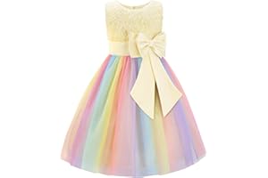 JerrisApparel Fiore Vestito Elegante Bambina Festa Cerimonia Damigella Abito