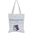 Books etc Women's Canvas Bibliophile Tote Bag (White)