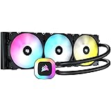 CORSAIR H150 RGB Raffreddatore per CPU a Liquido - 360 mm AIO - Ventole SP120 RGB ELITE - Adatto a Intel LGA 1200/115X/2066, 