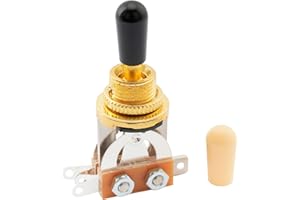 Musiclily Métrique Guitare Sélecteur Toggle Switch 3 Positions pour Guitare électrique type Les Paul SG, Doré avec Embout Crème