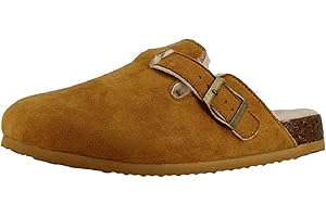 Les Arlesiennes Womens Fur Lined Clogs Fashion Soft Comfort Casual Slip On Buckle House Shoes