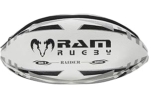 Ram Rugby Ball Wash Bag – Waterproof Travel Bag with Rugby Grip Rubber Outer & Cotton Lining - 33 x 18 x 14 cm – Perfect Birthday or Stocking Filler for Rugby Fan Adult or Child