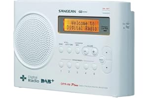 Sangean DPR69WE - Radio digital (DAB, DAB+, FM, 0.5 W, pantalla LCD, 3.5 mm), blanco