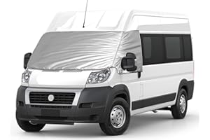 RASHION Housse de Pare-Brise Avant Compatible avec Fiat Ducato 2006- Peugeot Boxer 2006- Opel Movano 2021-, Extérieur Pare-Soleil de Fenêtre Camping-Car Contre Soleil Neige Gel