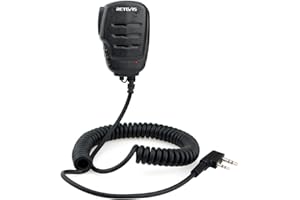 Retevis RS111 Walkie Talkie Micrófono Altavoz 2 Pin Compatible con Walkie Talkie Retevis RT24 RT22 RT5R RT27 RT7 RT81 Baofeng UV-5R UV-5RA BF-888S Kenwood WOUXUN (1 pcs)