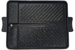 CHYIR Korean-style Non-stick Smokeless Rectangular Grill Pan Baking Tray Barbecue Hot Plate for Indoor Outdoor BBQ