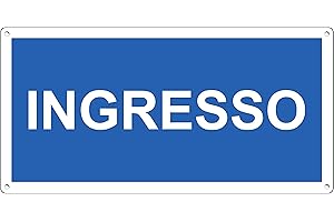 Pubblimania INGRESSO | Cartello in Alluminio metallo anche per uso esterno, spessore 3 mm (Ingresso Cm 29x14,5)