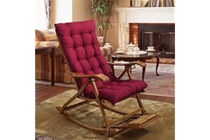 XFXDBT Coussin De Chaise Longue Soutien du Haut du Dos,épais Extra Large Coussin De Fauteuil Relax Coussin Bain De Soleil Rocking Chair Coussin Jardin Coussin-vin Rouge 48x120cm