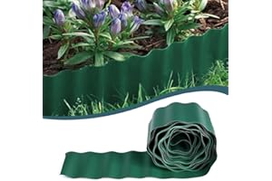 COEAYO Garden Lawn Edging Border Plastic - 15CM X 9M aver Edging, Lawn Edging, Antirust Flexibility Sturdy Plastic Garden Edging Border Fence for Vegetable, Flower Beds, DIY Patios and Lawns Edging