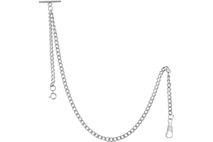 Tiong Men's Pocket Watch Chain Vintage Albert Chain with Lobster and T-Bar Clasps Watch Chains Link Vest/Suit for Your Pocket Watches/Pendant