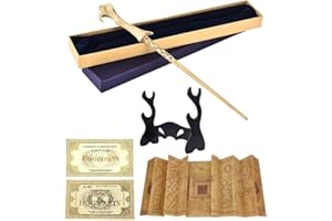 CJBIN Voldemort Zauberstab, 37CM Zauberstab Voldemort aus Stahlkern und Harz, Voldemort Zauberstab in Geschenkbox mit Karte, Stationsticket, Landkarte, und Halter