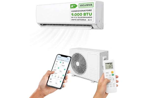Wintem Luftkonditionering 9000 BTU Inverter R32, Wi-Fi, A++/A+, GREE-kompressor | 9000 BTU fast luftkonditionering, värmepump, 62 dB(A), turbo, sleep, LED-skärm