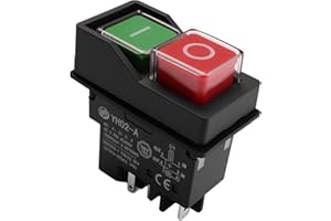 XINZHIZHU Cement Mixer Switch 240V for Belle Minimix IP55 Electromagnetic Rated On/Off Power Safety NVR Switch 4 Pin Push Button for Electric Cement Mixers Waterproof Replacement for Machinery Textile Equipment