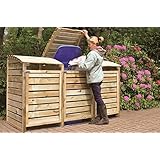 GreenSeason Mülltonnen-Box Mülltonnenverkleidung für 3 Tonnen inkl. Rückwand