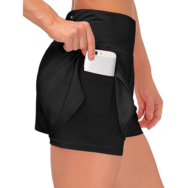 Short De Sport Femme Taille Haute - Course à Pied, Fitness - Avec Slip Intérieur Et Poche Arrière Zippée