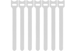 AMDONALO 30Pcs Cable Ties Adjustable Reusable Cable Straps, Hook and Loop, Long Cable Ties for Home and Office Electronics (Grey)