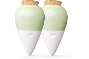 Pepin | 2X Ollas Terre Cuite à Planter | Arrosage Automatique et Ecologique pour Plante d'Intérieur et d'Extérieur | Système d'Irrigation Naturel | Autonomie d'Environ 1 Semaine | OYA Vert - 25cl