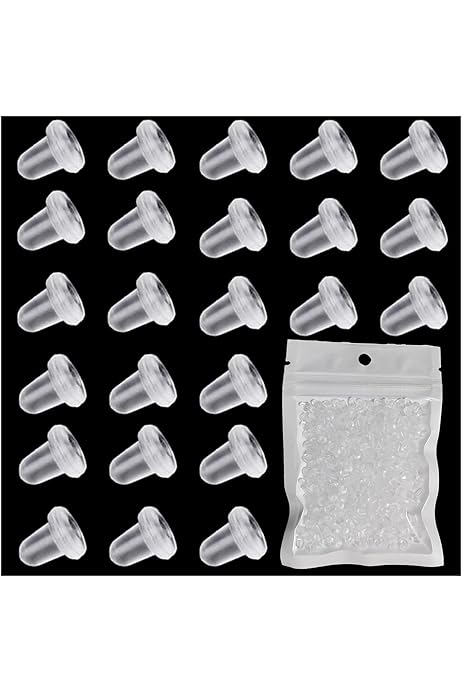 200 Chiusure Silicone Per Orecchini, Universali Oro E Argento, 10.5x6.0mm - Foto 11