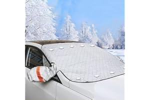 NIRCHO Car Windscreen Covers Frost for Winter, Windscreen Frost Protector with 9 Magnets, Thicken Ice Protection Foils Car Snow Windshield Cover, Front Window Screen Sun Shade, Anti-dust & Anti-UV(156x128cm)