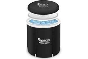 RAINBEAN Baignoire à glace portable, Baignoire à glace facile à assembler, Baignoire pliable pour adultes, Baignoire de thérapie d'eau froide portable pour l'extérieur