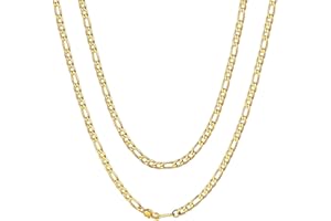 ChainsHouse Chaine Homme Figaro 1+3 Collier Homme Acier Inoxydable Maille Punk Femme Ras de Cou Petit Rock, 4/6/9/13mm Largeur,36-76cm Longeur, Argenté/Doré/Noir Chaîne Bijoux Cadeau Ami