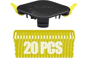 FOURSHOW 【Upgrade Quick-Load】RAC155 + RAC158 Doppelt gezackter Klingenkopf, kompatibel mit Ryobi Rasentrimmer, 20 Stück Klingen