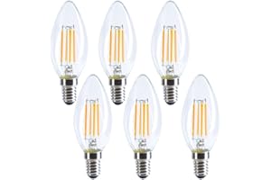 Etrogo Glühbirne E14 LED Kerze 4W LED 2700 Kelvin Warmweiß 400 Lumen Filament Ersetzt 40 Watt,Lampe Birnen in Kerzenform, 230V (Nitch Dimmbar-6-Stück)