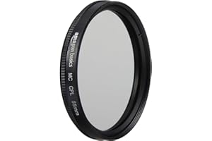 Amazon Basics 55 mm Filtro de Protección Polarizador Circular para Colores más Profundos, Reducción de Reflejos y Deslumbramientos, Multicapa, Protege contra el Polvo, la Suciedad y los Arañazos