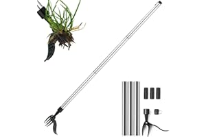 GYZGIRLOVER Weed Puller - Weed Remover Tool, Stand Up Weeding Tool, Detachable Long Handle Weed Puller Root Remover Tool with 4 Claws, Manual Weeder Tool Hand Weed Root Pulling Tool (Weed puller+Metal Handle)