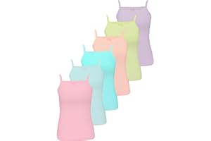 LOREZA ® 6 Stück Mädchen Baumwolle Unterhemden Spaghettiträger 2-15 Jahre Gr. 92-170