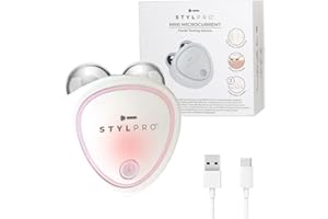 STYLPRO Mini dispositivo di tonificazione facciale a microcorrente - rassodante e liftante, non invasivo, tecnologia a microcorrente, 3 impostazioni di intensità, ricaricabile, portatile