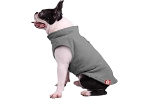 Ducomi PolarDog Gilet Cane in Morbido Caldo Pile - Felpa per Cani di Piccola e Media Taglia per Le Giornate Fredde d'inverno - Facile da Indossare - Gancio Incorporato per Guinzaglio (Grey, L)