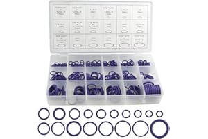 BGTXINGI 270 Stück 18 Größen Gummi-O-Ring-Dichtungsscheiben Reparaturbox Unterlegscheiben-Sortiment-Set für Klempnerarbeiten, Autoreparatur, Luft- oder Gasabdichtungsanschlüsse (lila)