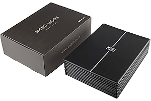 DAG STYLE Linea Novecento Porta Menu Ristorante Box 10 pezzi, Formato A4 (fogli 21 x 29.7 cm) Colore Nero, PVC, Made in Italy, Buste di Plastica