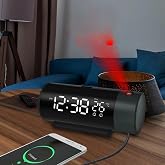 HyMark Projeksiyonlu Silindir USB G&uuml;&ccedil; LED Ekran &Ccedil;alar Saat Sıcaklık &Ccedil;ift Alarm