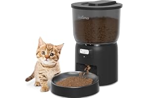 Balimo Distributore Automatico Cibo Gatti 3L, Dispenser Crocchette Gatto con Timer Programmabile, Mangiatoia Automatica Gatti con Ciotola in Acciaio Inox 304, 6 Pasti al Giorno, Bianco