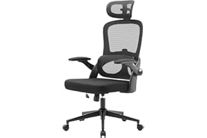 SIHOO M102C Silla ergonomica Escritorio, Silla de Oficina Grande y Alta con reposabrazos Plegables, Soporte Lumbar Ajustable Silla Escritorio, Silla Oficina ergonómica para Uso doméstico - Negro