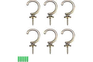 AMONENZ Zinc Alloy Curtain Holders, Pack of 6 G-shaped Curtain Holders, Decorative Wall Mounting, Vintage Style Tie Hooks for Home, Bedroom, Office, Dining Room, Cafes