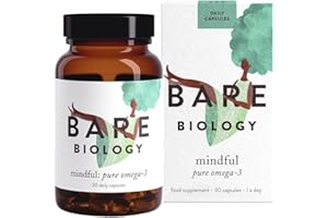 Bare Biology Mindful Omega 3 Fish Oil Capsules - Support for Brain Function and Eyes - Super Strength / Made from Sustainably Caught Fish (30 Capsules)