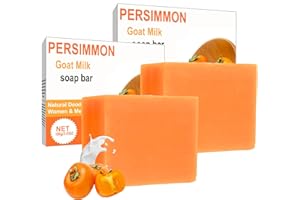 ISBEAUSOLS 2pcs Persimmon Soap Bar For Body Odor - Persimmon Goat Milk Soap for Face,Body - Deodorant Bodys Bar Soaps for Old People Smell - Eliminating Bodys Odor Wash Soaps For Women & Men