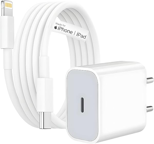 RAVIAD 20W Original (MFi-Certified) Super Fast Charger Adapter & Lightning Cable, Compatible with iPhone 14/14 Plus/14 Pro/14 Pro Max/13/12/11/X/8/7 Series, Fas