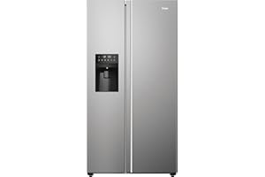 Haier, Frigorifero SBS 90 Serie 5, HSR5918DIMP, Frigorifero Side by Side, 511 Litri, 40 dB, Total No Frost, Dispenser Automatico, Premium Inox, AxLxP 177,5x90,8x65,9 cm [Classe D]