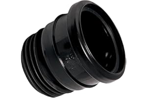 SHMOX 110mm Universal Soil Pipe to Clay Cast Iron Drain Pipe Connector Adaptor (Black)