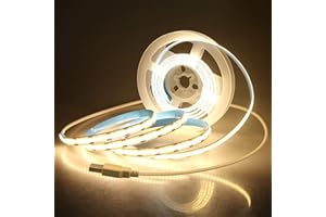 Aclorol COB LED Strip Lights for TV 5V USB Powered Warm White 6.56FT 320Leds/M COB Flexible Light Strip TV Led Backlight for Bedroom Under Cabinet Kitchen DIY Lighting Project 3000K CRI85+ 2M