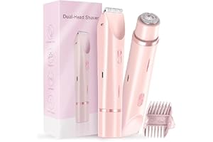 GUSHE Dual-Head Hair Trimmer for Women, comodo rasoio elettrico da donna 2 in 1, rasoio intimo da donna, impermeabile IPX7, rasoio ricaricabile senza fili per diverse parti del corpo