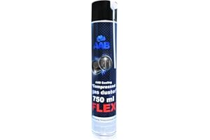 AABCOOLING Compressed Gas Duster Flex 750ml - Air Comprimé avec Un Tube Flexible, Bombe Air Sec, Air Comprimé Nettoyage PC, Computer Cleaner, Aérosol Dépoussiérant, Aérosol