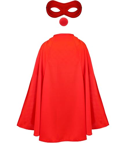 Mantello E Mascherina Da Supereroe Per Bambini – Set 2 Pezzi 90 Cm, Costume Superman Per Carnevale, Blu
