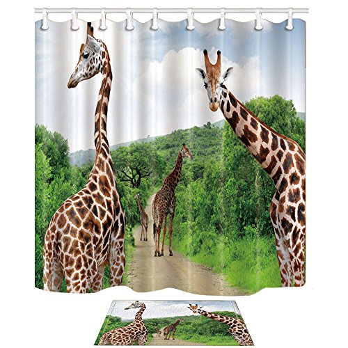 Kotom Animal Shower Curtain And Mats Set Buy Online In Botswana At Desertcart